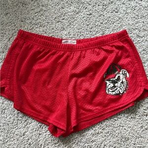 Soffe Red Women's Athletic Shorts with UGA Bulldog Design